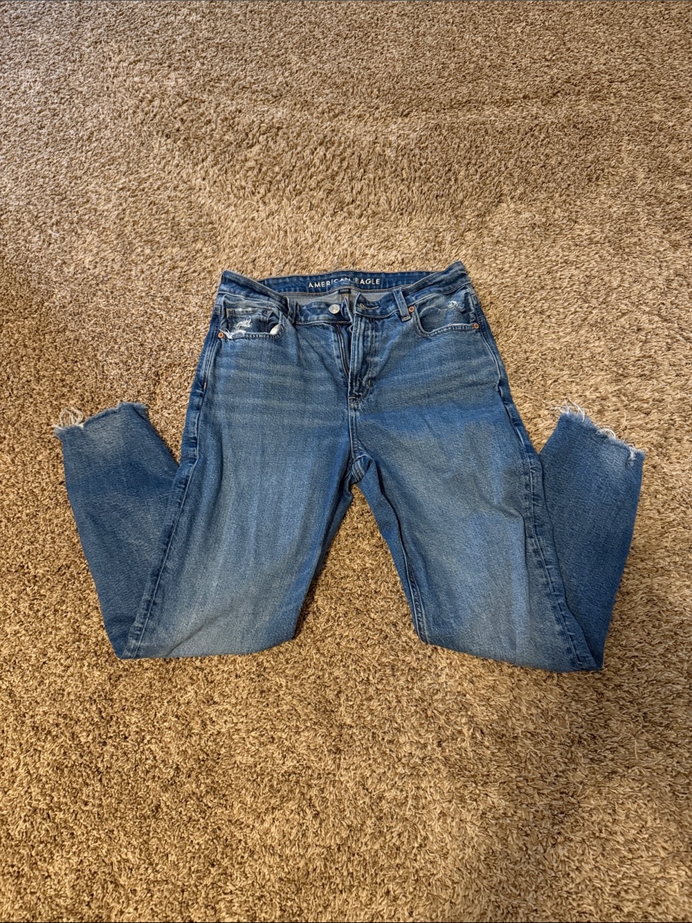 American Eagle Outfitters Distressed Blue Mom Jeans